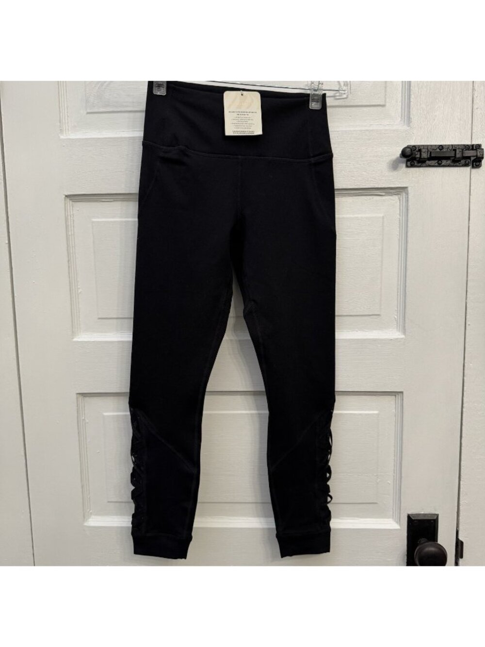 NWT Fabletics PowerHold Dynamic High Waisted Lattice 7/8 Leggings S Black